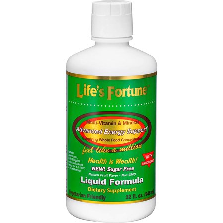 Life’s Fortune Whole Food Multivitamin Liquid 32 Fl Oz, All Natural Energy Source, Full Spectrum of Vitamins, Minerals, Antioxidants, Amino Acids, Enzymes, Superfood Greens, Fruits, Veggies & More - 750950303507