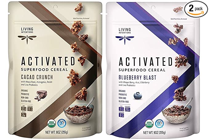 Living Intentions Gluten Free Superfood Probiotic Cereal 2 Flavor Variety Bundle - 752454688081