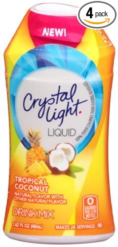  Crystal Light Liquid Energy Drink, Tropical Coconut, 1.62 fl oz (Pack of 4)  - 752798282969
