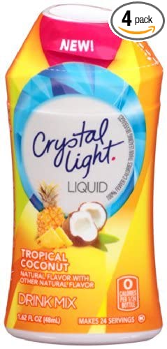 Crystal Light Liquid Energy Drink, Tropical Coconut, 1.62 fl oz (Pack of 4) - 752798282969