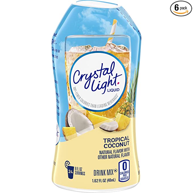  Crystal Light Liquid Energy Drink, Tropical Coconut, 1.62 fl oz (Pack of 6)  - 752798282976