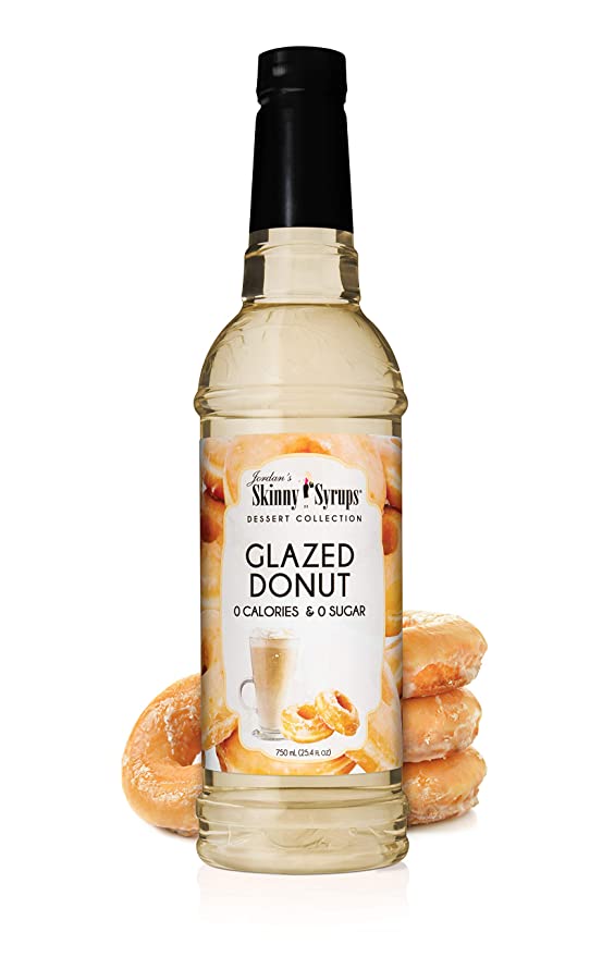 Jordan’s Skinny Syrups Glazed Donut, Sugar Free Flavoring Syrup, 25.4 fl Ounce Bottle - 653341400468