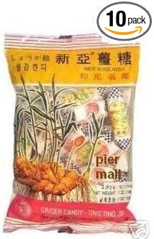 (Pack of 10) Ting Ting Jehe Chewy Ginger Candy Value Pack 4.04oz - 753182260419