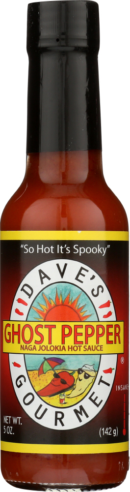 DAVES GOURMET: Ghost Pepper Naga Jolokia Hot Sauce, 5 Oz - 0753469000882