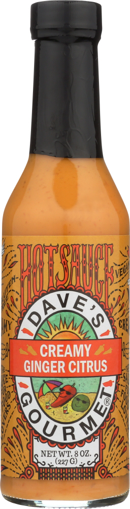 DAVES GOURMET: Hot Sauce Creamy Ginger Citrus, 8 oz - 0753469090036