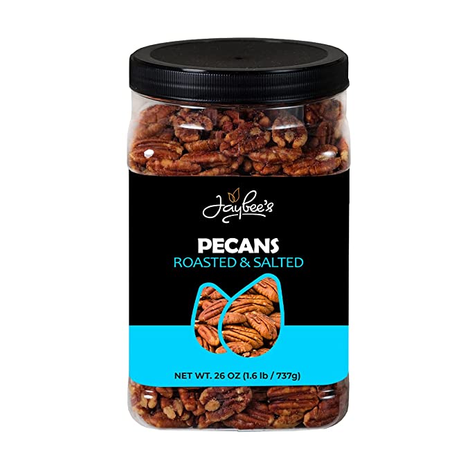  Pecans Whole Roasted Salted - 26 oz Reusable Container | Rich in Antioxidants | Low Carbs | Everyday Healthy Snack | Vegan | Keto Friendly | Certified Kosher | Great for Gift Giving, Baking, Cooking  - 753519471723