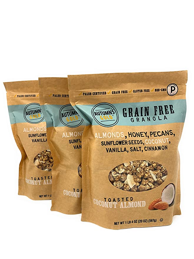 Autumn's Gold Grain Free Toasted Coconut Almond Granola 1lb 4oz (3 Pack) - 753524214063