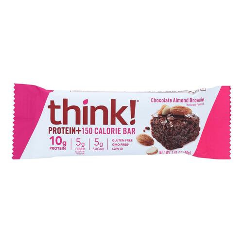 Think Products Thinkthin Bar - Lean Protein Fiber - Chocolate Almond - 1.41 Oz - 1 Case - raw
