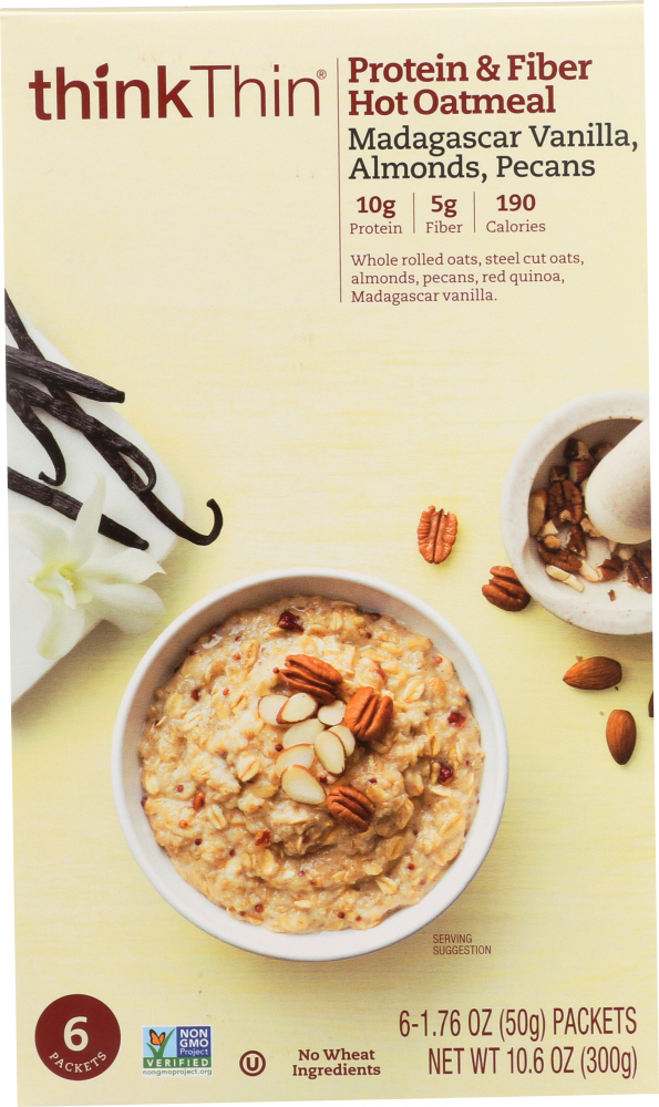 Madagascar Vanilla, Almonds, Pecans Protein & Fiber Hot Oatmeal, Madagascar Vanilla, Almonds, Pecans - 753656711898