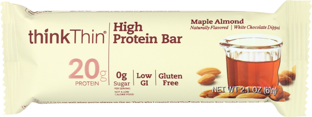 THINK THIN: High Protein Bar Maple Almond, 2.1 oz - 0753656711966
