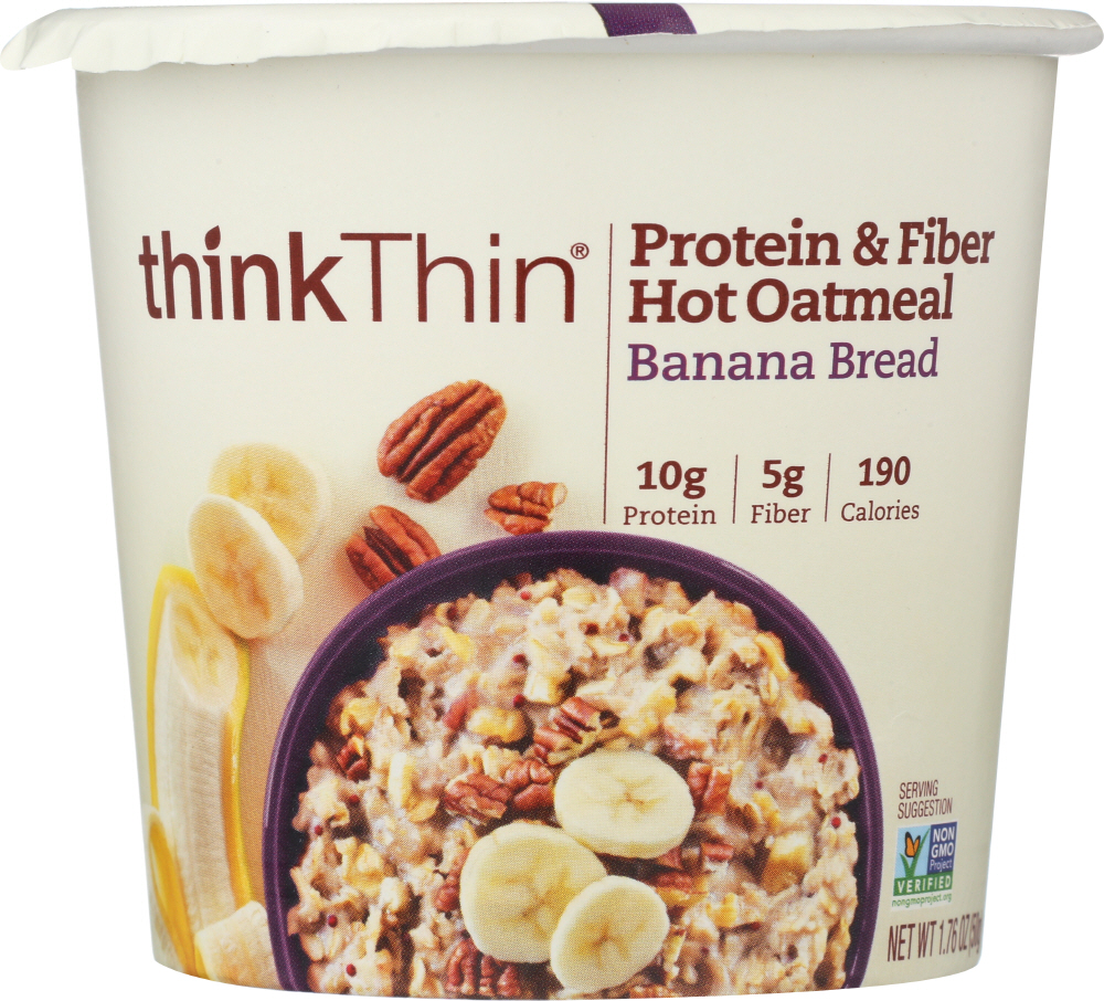 THINK THIN: Oatmeal Banana Bread, 1.76 oz - 0753656713052