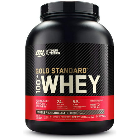 Optimum Nutrition Gold Standard 100% Whey Protein Powder, Double Rich Chocolate, 5 Pound (Packaging May Vary) - 753858559373