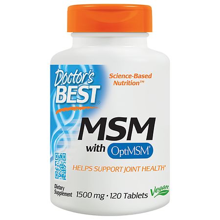 Doctor's Best MSM with OptiMSM, Non-GMO, Gluten Free, Joint Support, 1500 mg, 120 Tablets - 753950000971