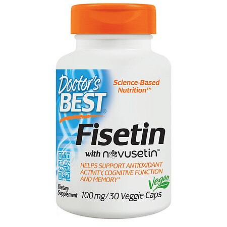 Doctor's Best Fisetin with Novusetin, Non-GMO, Vegan, Gluten & Soy Free, 100 mg, 30 Count (B0081NXW1C) - 753950002272