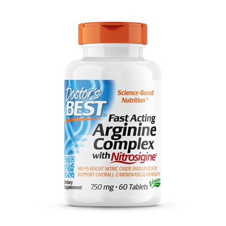 Fast Acting Arginine Complex with Nitrosigine 750 mg 60 Tablets Doctor s Best - 753950004061
