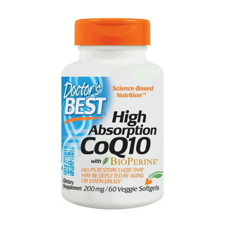 High Absorption CoQ10 with BioPerine 200 mg 60 Veggie Softgels Doctor s Best - 753950004122