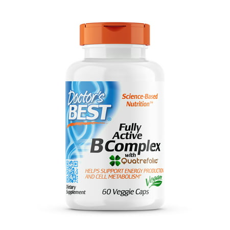 Doctor s Best Fully Active B Complex Non-GMO Gluten Free Vegan Soy Free Supports Energy Production 30 Veggie Caps - 753950005013