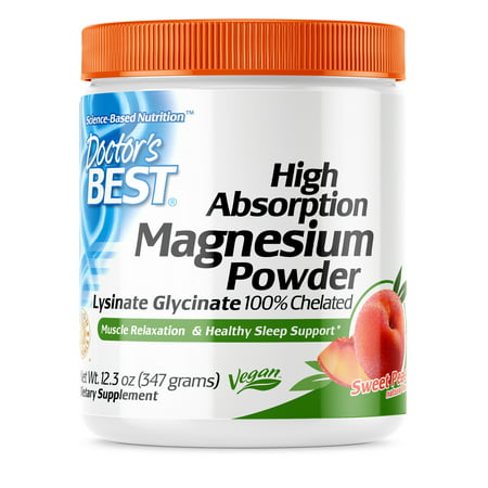 Doctor s Best Magnesium Powder High Absorption 100% Chelated Peach Flavor 12.3 OZ - 753950005181