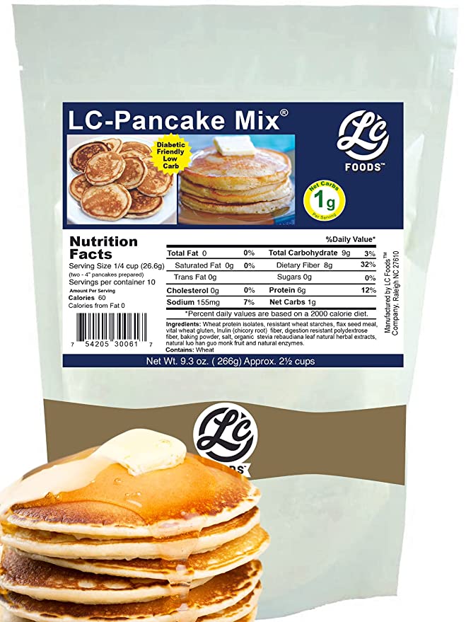 Low Carb Foods Pancake Mix | Great Taste | High Protein | 100% All-natural Ingredients | No Sugar Diabetic Friendly | Maltitol & Artificial Sweetener Free | 9.3 Oz Package - 754205299669
