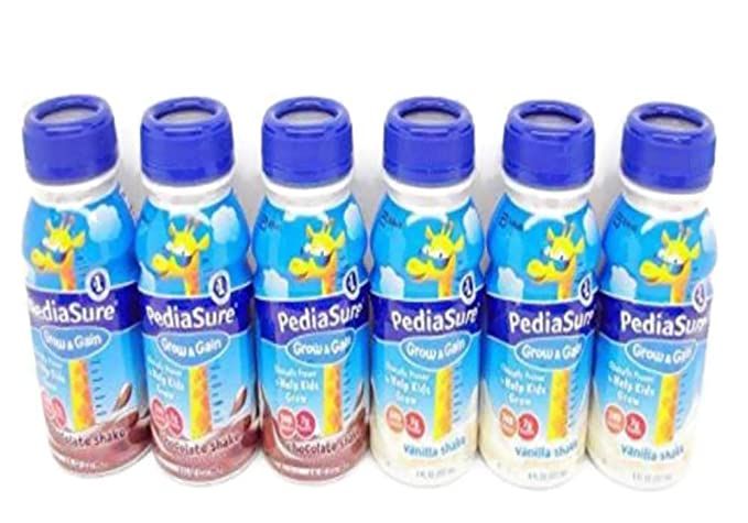  PediaSure Grow & Gain Vanilla & Chocolate Shakes 6 (8 Oz.) Bottles - Small Storage Space Friendly!  - 754220368142