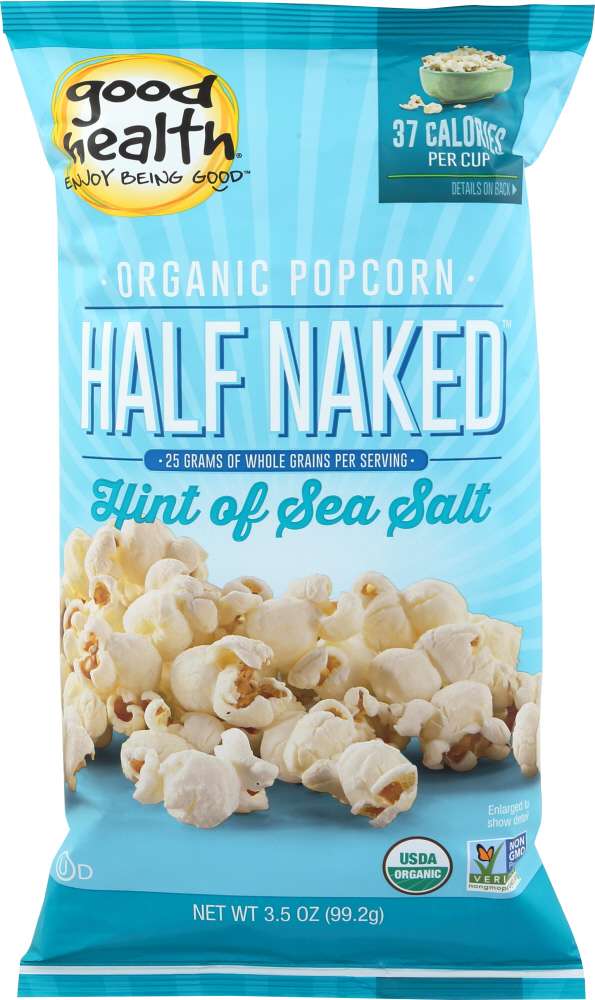 GOOD HEALTH: Half Naked Popcorn Organic Sea Salt, 3.5 oz - 0755355001171