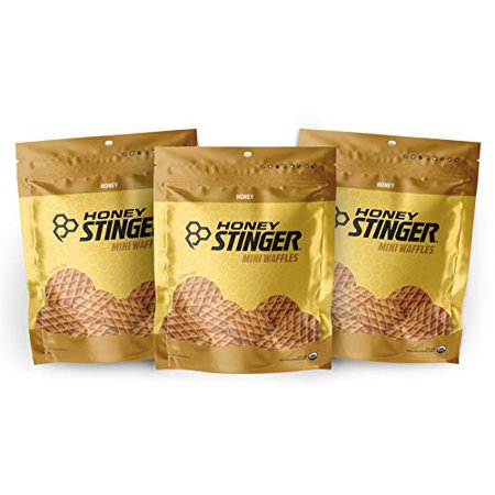 Honey Stinger Mini Waffles – Variety Pack with Sticker – 3 Count – Honey Flavor– Energy Source for Any Activity – Resealable Bags - 755690352587