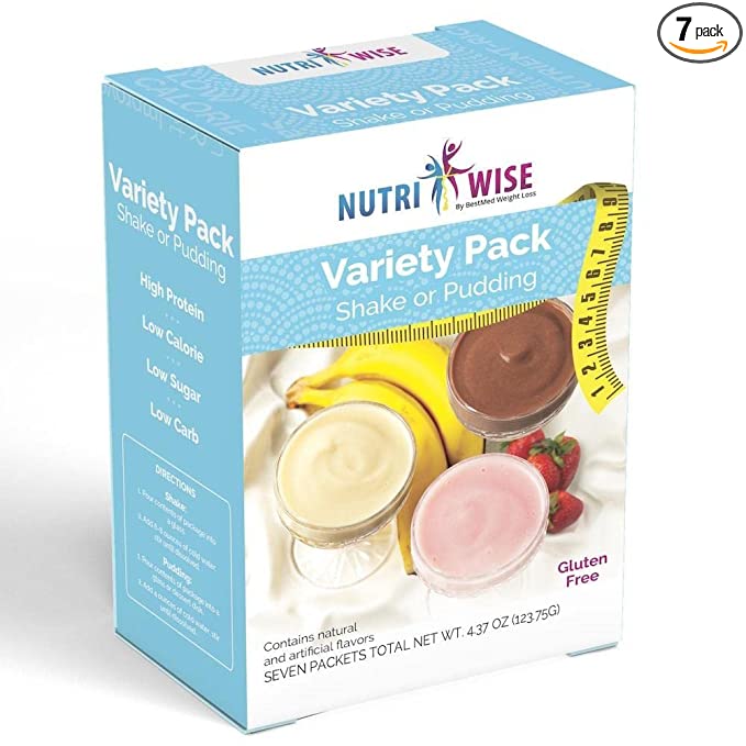  NutriWise - Shake & Pudding | 7/Box | High Protein Diet | Healthy Nutrition | Appetite Control for Weight Loss | Gluten Free - Low Carb - Low Sugar - Low Fat (Variety Pack)  - 755907312755