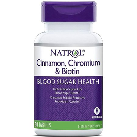 Natrol Cinnamon Chromium Biotin Tablets, 60 Count 60 Count (Pack of 1) 60 Tablets - 756533804683