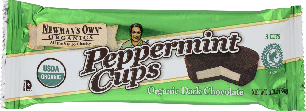 NEWMANS OWN ORGANIC: Chocolate Cup Dark Peppermint Organic, 1.2 oz - 0757645010450