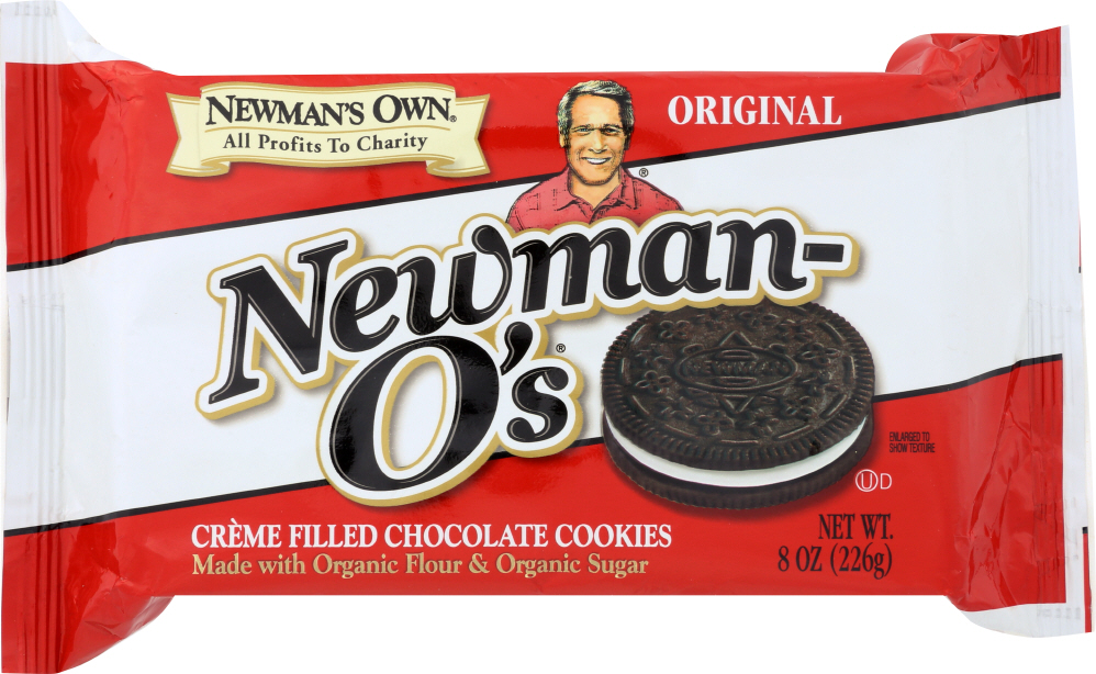 Newman's Own Organics Creme Filled Chocolate Cookies - Vanilla - Case Of 6 - 8 Oz. - 757645021609