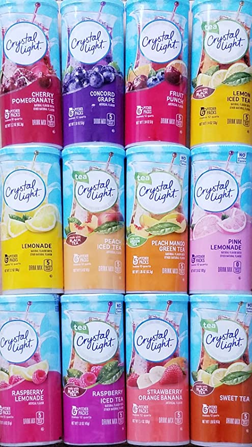  Crystal Light Pitcher Packs Drink Mix Variety Bundle of 12 Different Flavors - 758093277532