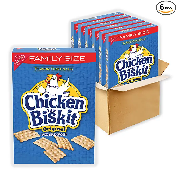  Chicken in a Biskit Original Baked Snack Crackers, Family Size, 6 - 12 Ounce Boxes (Pack of 6) - 758475307062