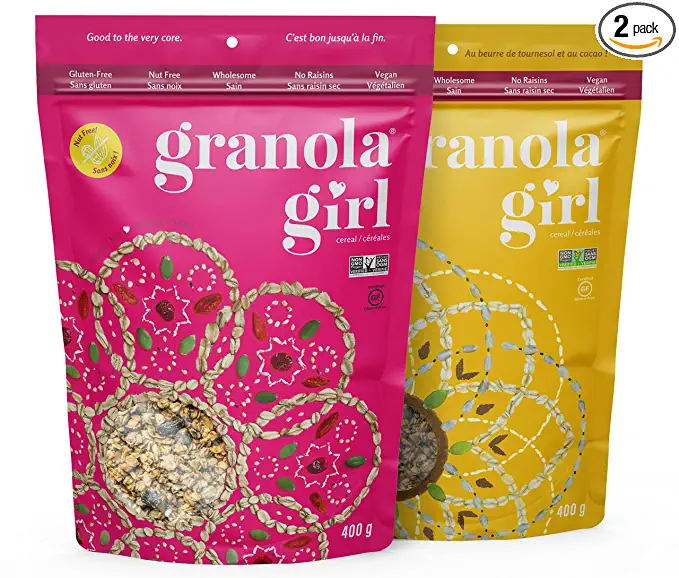  Granola Girl Gluten Free Granola - Original and Sunshine Mix Variety Pack - High in Protein, Nut Free, Non-GMO, Vegan - Perfect for Smoothie Bowls - Pack of 2 (14.1oz) - 760655051214