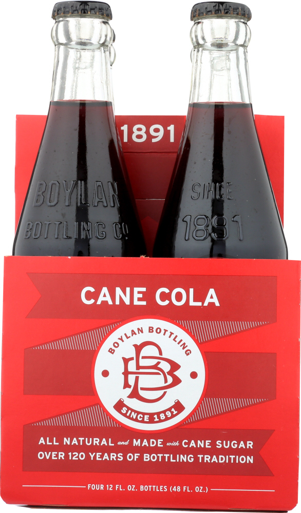 BOYLAN: Soda Sugar Cane Cola 4 Pack, 46.4 fo - 0760712160101