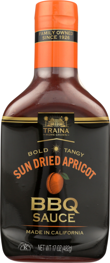 TRAINA: Sauce BBQ Sun Dried Apricot, 17 oz - 0760948100209