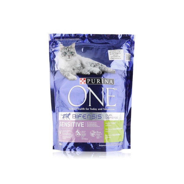 Purina One sensitive cat food with turkey & rice 800g - Waitrose UAE & Partners - 7613033140563