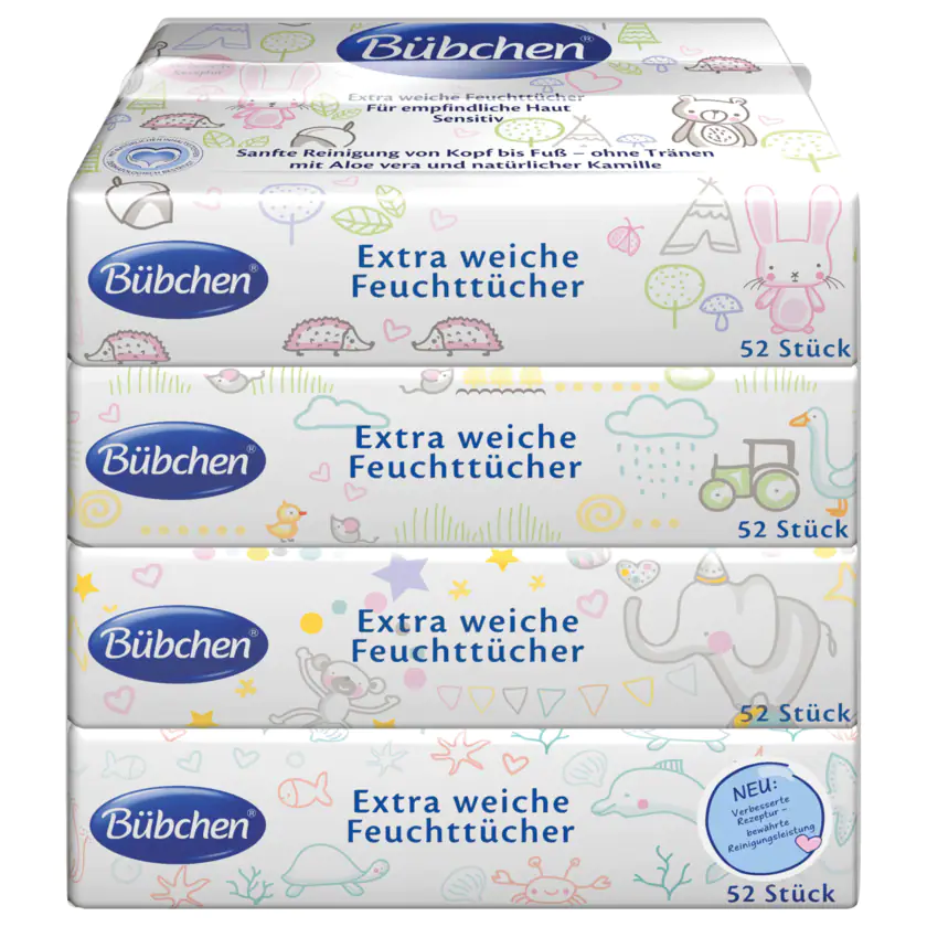 Bübchen Feuchttücher extra weich 4x52 Stück - 7613036114660