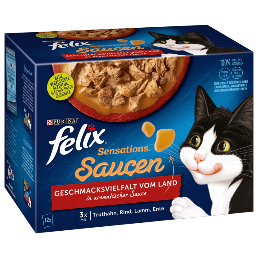 Purina felix Sensations Soße Geschmacksvielfalt vom Land 12x85g - 7613036893619
