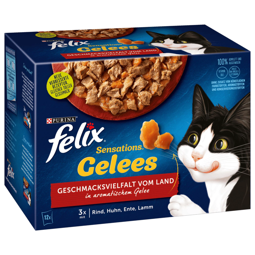 Purina felix Sensations Gelee Geschmacksvielfalt vom Land 12x85g - 7613036894586