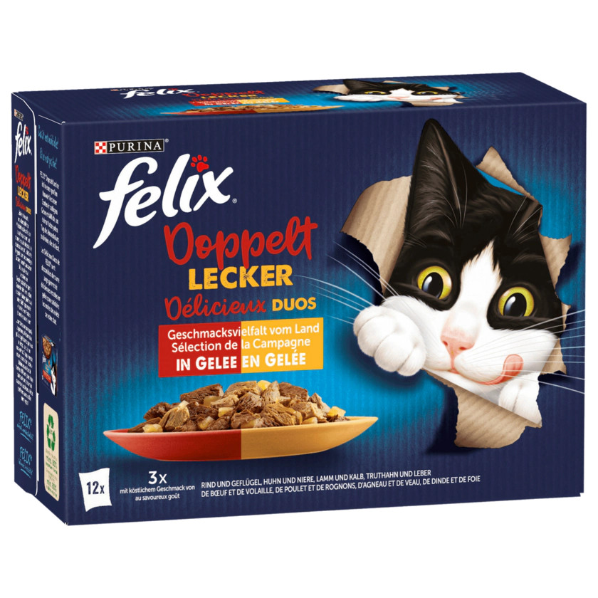 Purina felix Doppelt Lecker Geschmacksvielfalt vom Land 12x85g - 7613036894609