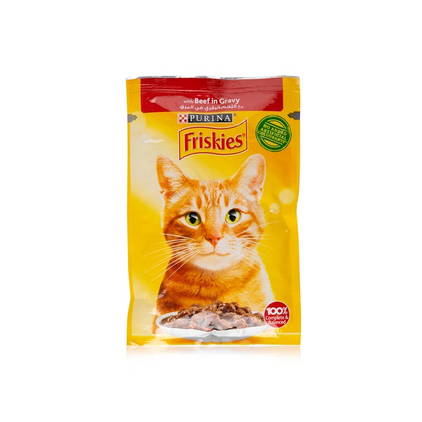 Purina Friskies beef chunks in gravy pouch cat food 85g - Waitrose UAE & Partners - 7613036976695