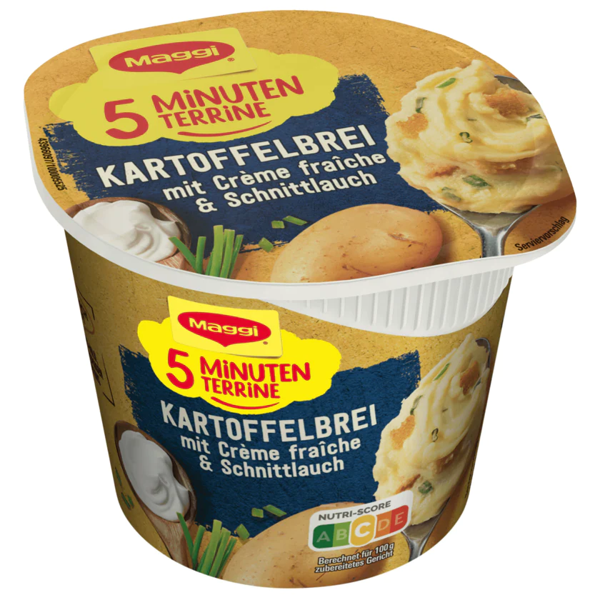 Maggi 5 Minuten Terrine Kartoffelbrei mit Crème fraiche & Schnittlauch 53g - 7613037639971