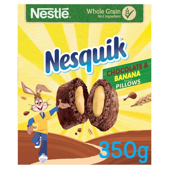 Nestle Nesquick Chocolate & Banana Pillows Cereal 350G - 7613287087713