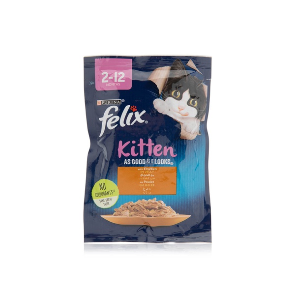Felix 'as good as it looks' chicken in jelly kitten food 85g - Waitrose UAE & Partners - 7613287491046
