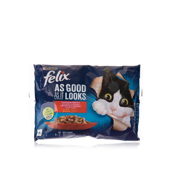 Felix As Good As It Looks countryside selection cat food in jelly 4s 85g - Waitrose UAE & Partners - 7613287494542