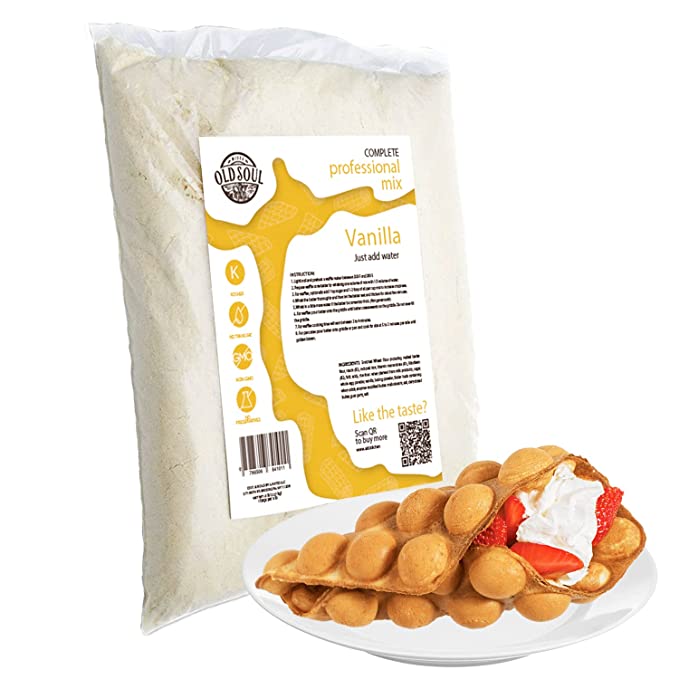 ALDKitchen Bubble Waffle Mix | Vanilla Flavour | Egg Waffle Batter Mix | 5 lbs | 28 Waffles (Vanilla) - 761571736735