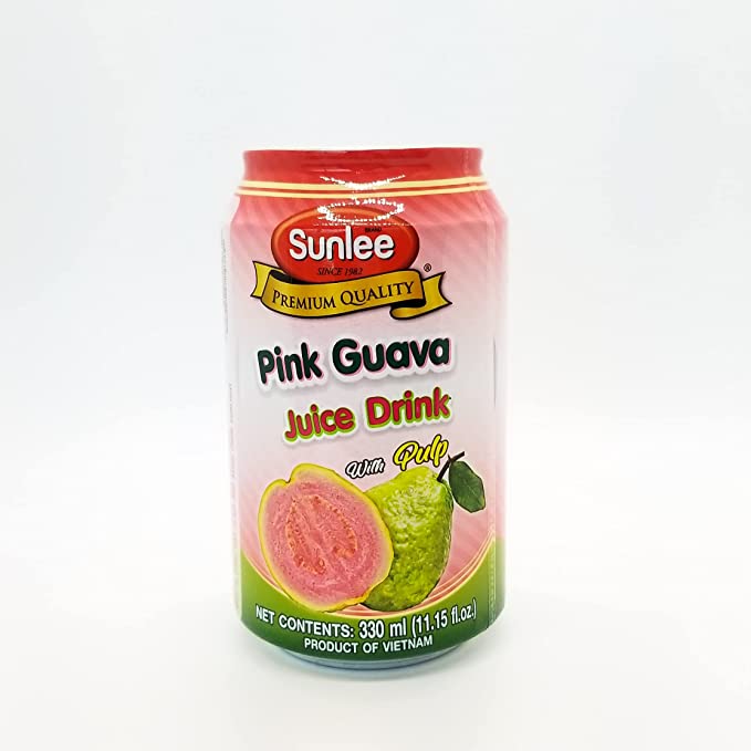 Sunlee Pink Guava Juice Drink with Pulp SUNLEE 24x11 oz (330 mL) - 761934437095