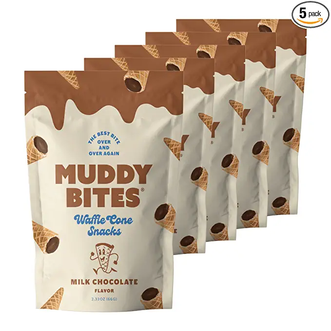  Muddy Bites Chocolate Filled Bite Size Waffle Cone Snack  - 761956413299
