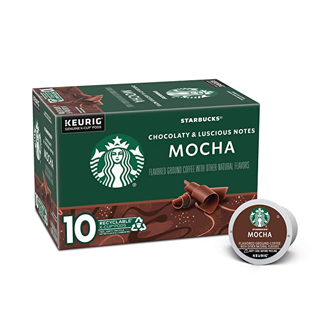  Starbucks Flavored K-Cup Coffee Pods — Mocha Caffè Latte for Keurig Brewers — 1 box (10 pods)  - 762111001399