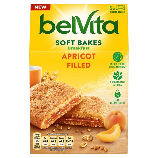 Belvita Soft Bakes Apricot Filled 5 Pack 250G - 7622201447472